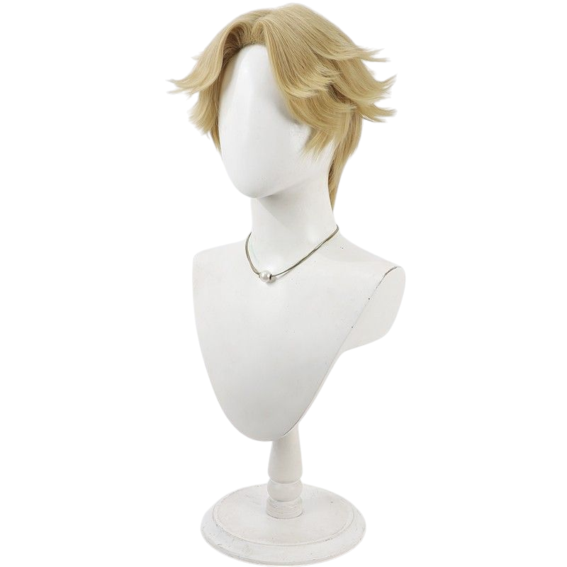 Light Gray Identity V Prospector "Road Knight" Dark Yellow Teased & Flipped Cosplay Wig