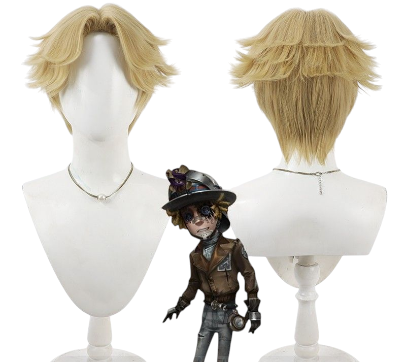 Light Gray Identity V Prospector "Road Knight" Dark Yellow Teased & Flipped Cosplay Wig