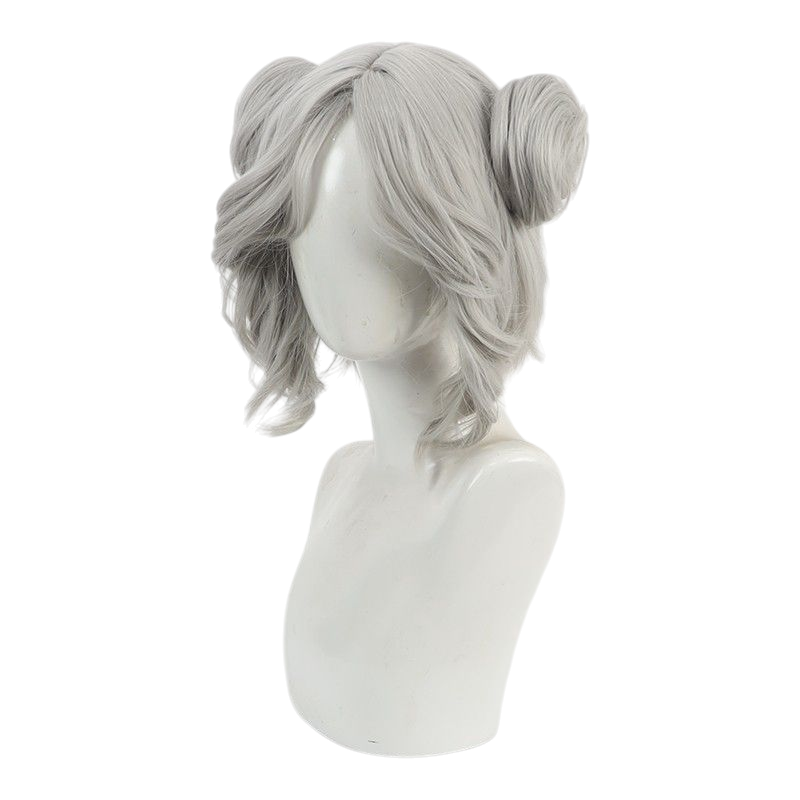 Gray Identity V Mechanic "The Returner" Skin Silver-Grey Cosplay Wig with Double Buns