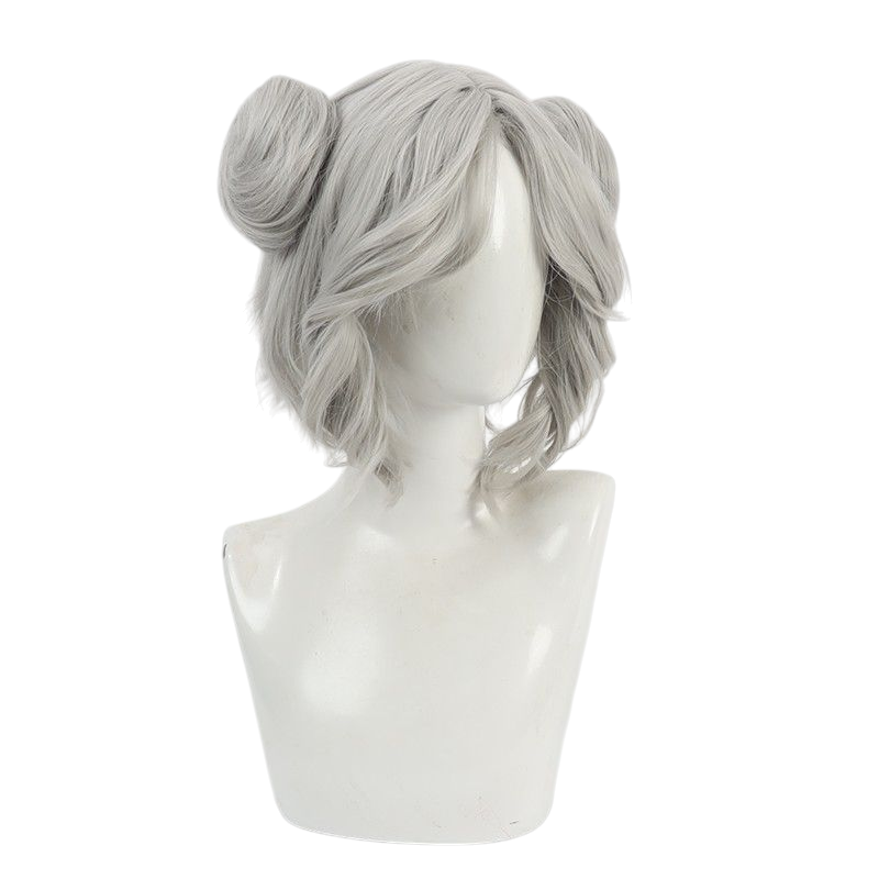 Light Gray Identity V Mechanic "The Returner" Skin Silver-Grey Cosplay Wig with Double Buns