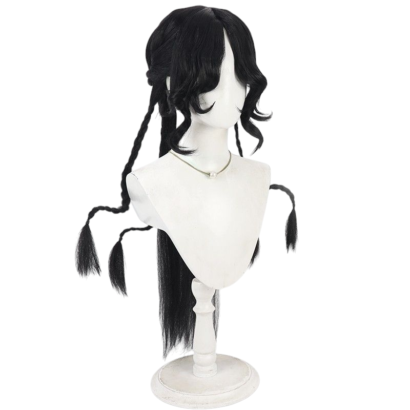 Antique White Identity V Priestess "Emissary of Yog-Sothoth" Black Styled Cosplay Wig