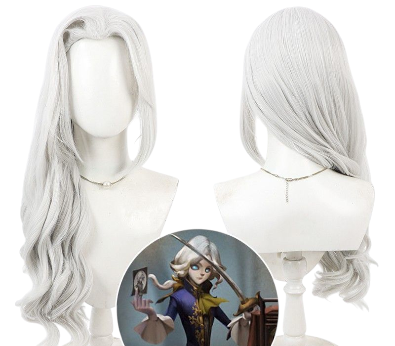 Light Gray Identity V Photographer "Joseph" Silver-White Curly Cosplay Wig