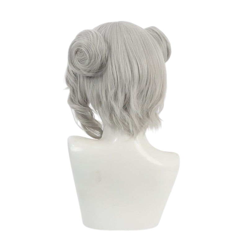 Light Gray Identity V Mechanic "The Returner" Skin Silver-Grey Cosplay Wig with Double Buns