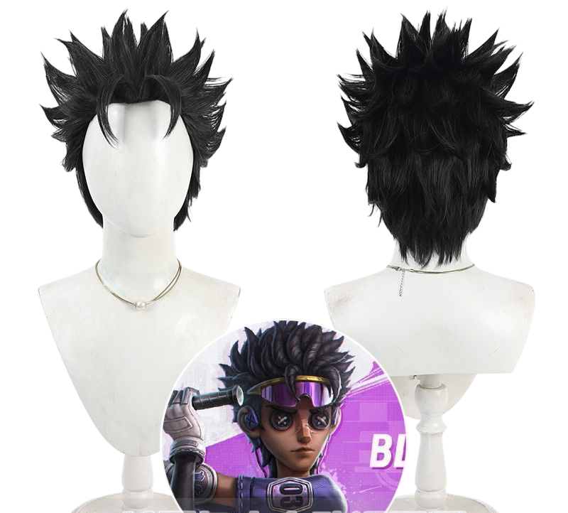 Light Gray Identity V BLK Team Batter "Ganji" Dark Grey Cosplay Wig with Widow's Peak