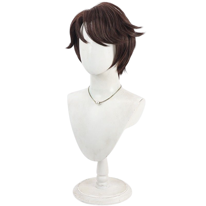 Dark Slate Gray Identity V BLK Team Seer "Eli" Dark Brown Layered & Flipped Cosplay Wig