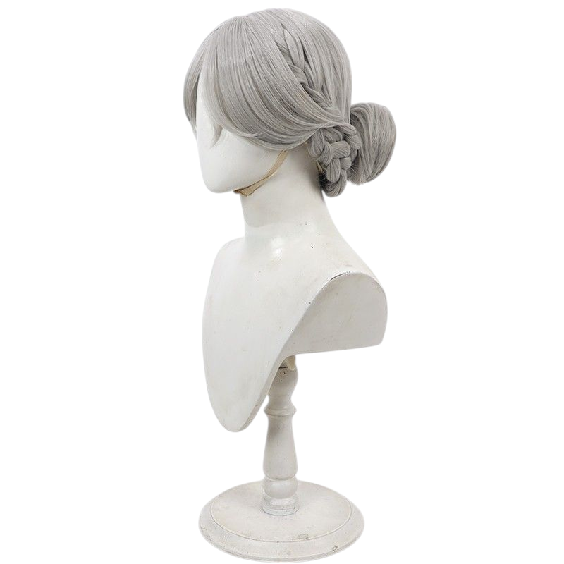 Light Gray Identity V Madame Red "The Promised Day" (Back to the Past) Silver-Grey Updo Cosplay Wig