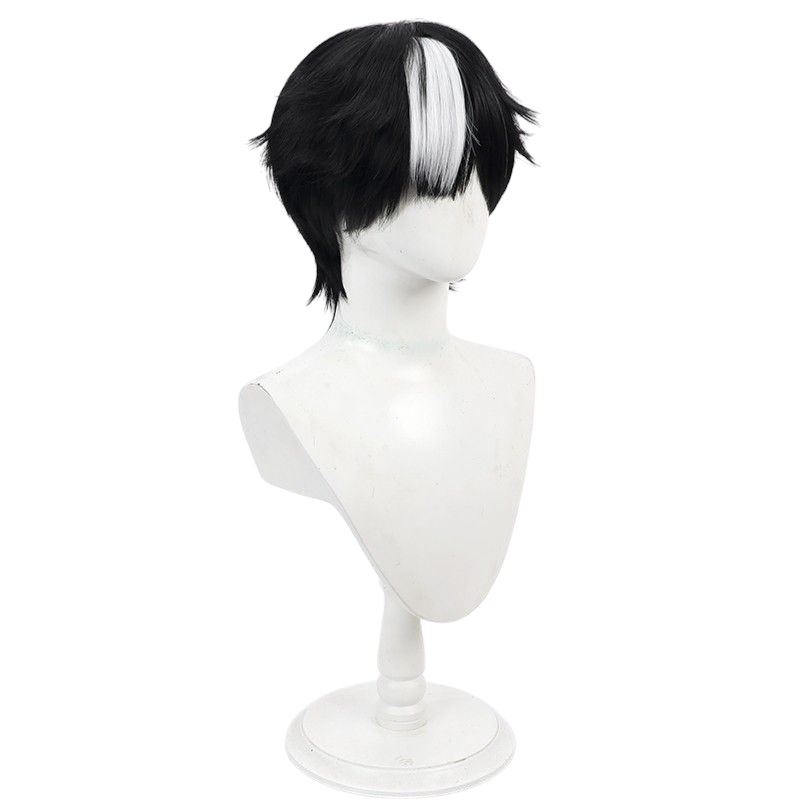 Black Identity V Jack "Tuberose" (The Ripper) Black Cosplay Wig with White Highlights