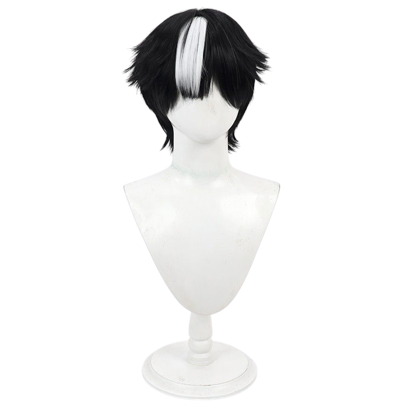 Black Identity V Jack "Tuberose" (The Ripper) Black Cosplay Wig with White Highlights