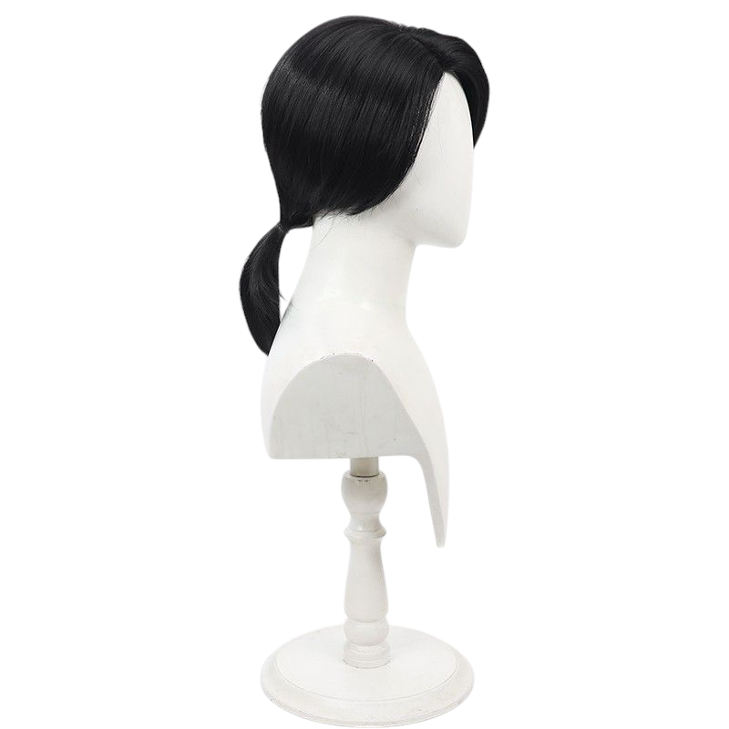 Light Gray Identity V Embalmer "Banquet Butler" (Aesop Carl) Black Cosplay Wig with Long Ponytail & Scalp