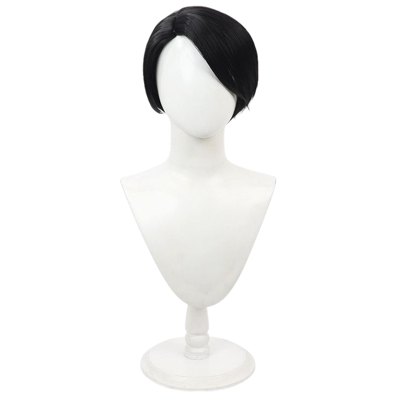 Beige Identity V Embalmer "Banquet Butler" (Aesop Carl) Black Cosplay Wig with Long Ponytail & Scalp