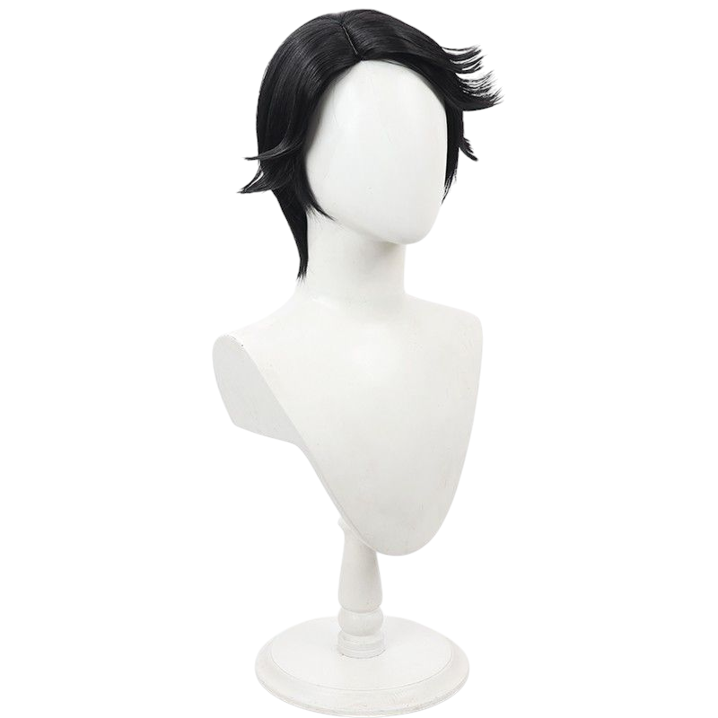 Beige Identity V Embalmer "Memory Rider" (Aesop Carl) Black Cosplay Wig with Simulated Scalp