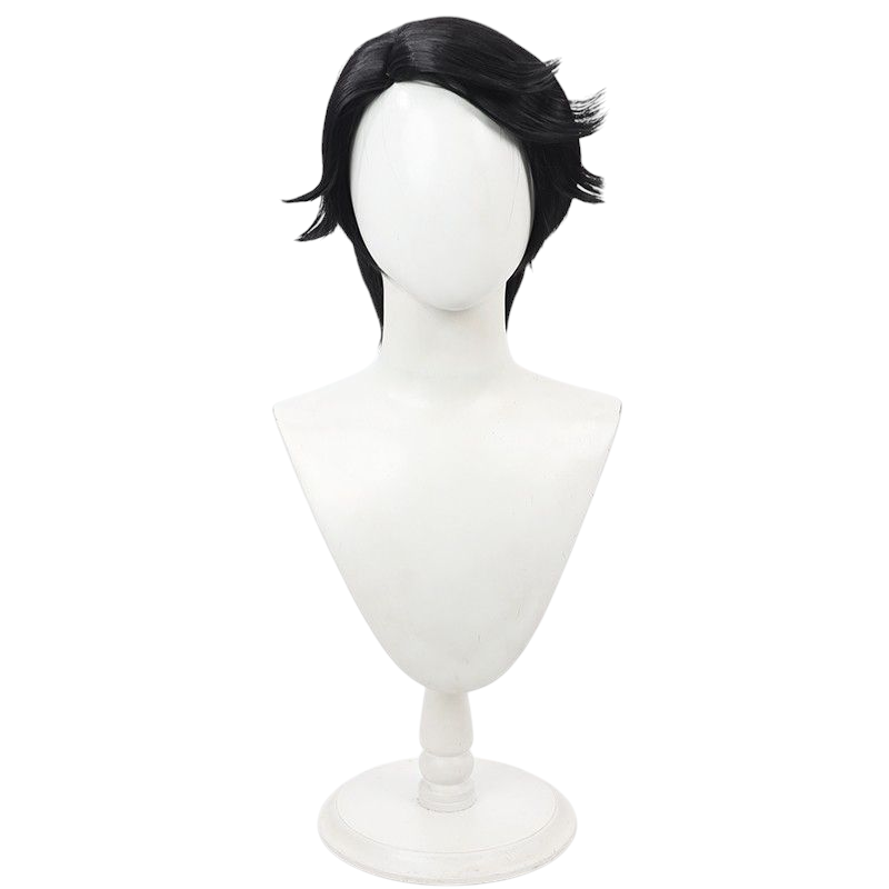 Beige Identity V Embalmer "Memory Rider" (Aesop Carl) Black Cosplay Wig with Simulated Scalp