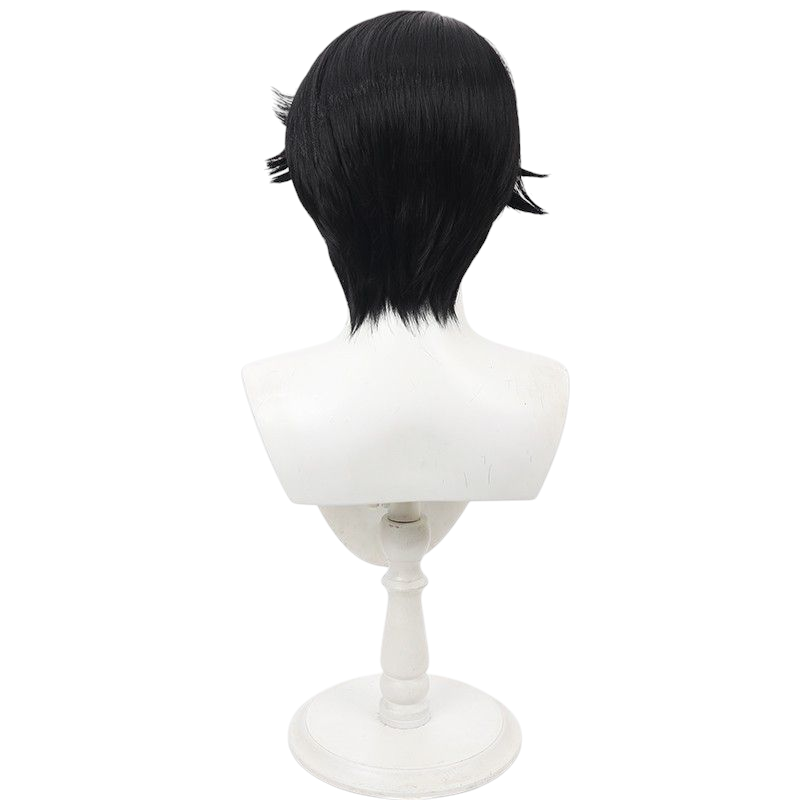 Beige Identity V Embalmer "Memory Rider" (Aesop Carl) Black Cosplay Wig with Simulated Scalp