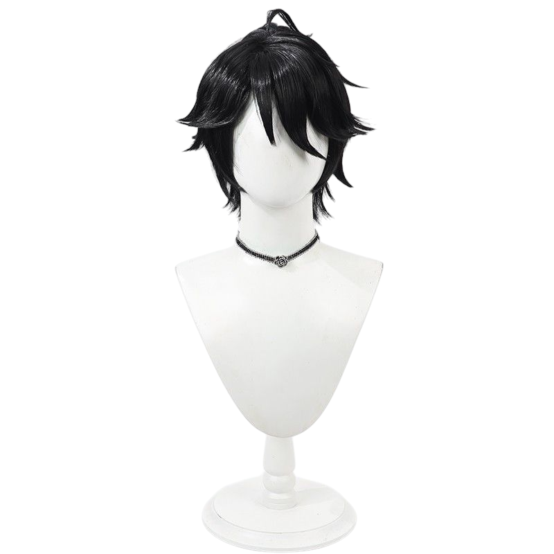 Dark Slate Gray Identity V Prisoner "OPH Team" (Luca Balsa) Crossover Black Flipped Cosplay Wig