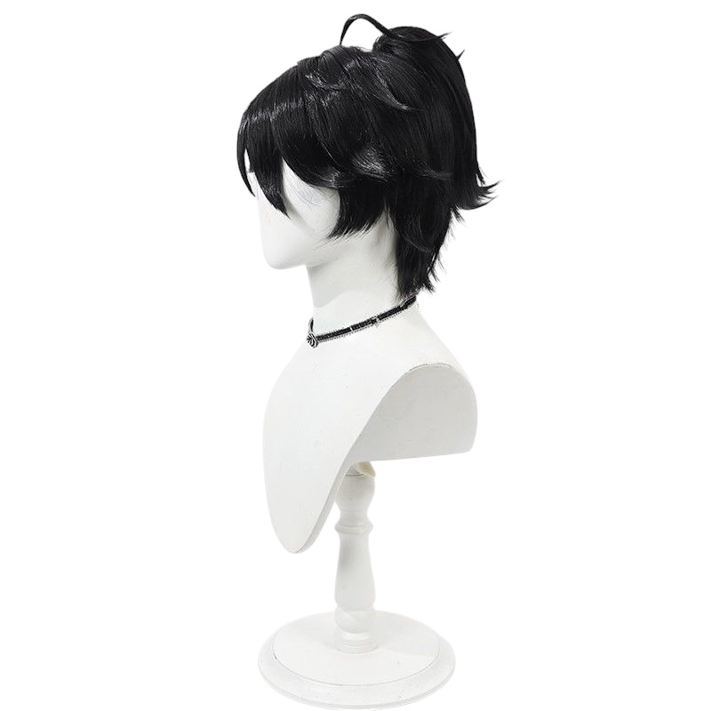 Light Gray Identity V Prisoner "OPH Team" (Luca Balsa) Crossover Black Flipped Cosplay Wig