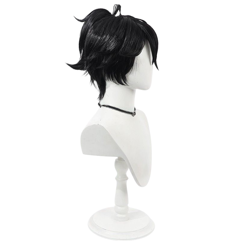 Light Gray Identity V Prisoner "OPH Team" (Luca Balsa) Crossover Black Flipped Cosplay Wig