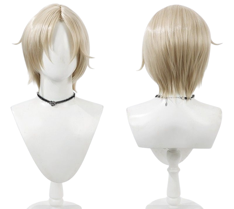 Light Gray Identity V Grave Digger "Andrew Kreiss" (Default) Beige-Yellow Cosplay Wig