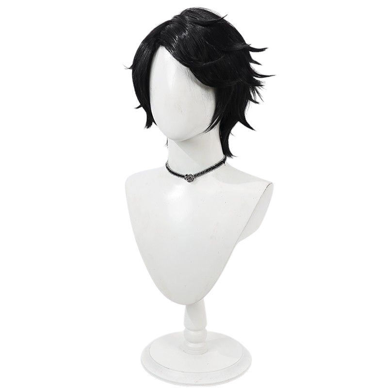 Black Identity V Prospector "Norton Campbell" (Default) Black Flipped Cosplay Wig