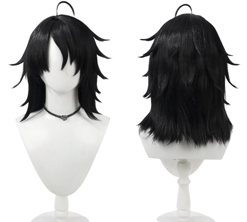 Black Identity V Patient "Emil" (Default) Black Flipped Cosplay Wig with Cornrow Texture & Scalp