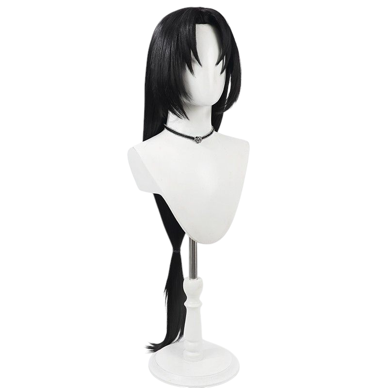 Light Gray Identity V Wu Chang "Canhua Lei" (Xie Bi'an) Black Long Cosplay Wig with Simulated Scalp