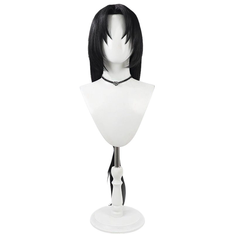 Dark Slate Gray Identity V Wu Chang "Canhua Lei" (Xie Bi'an) Black Long Cosplay Wig with Simulated Scalp