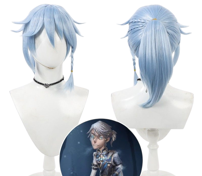 Light Gray Identity V Prisoner "Qiu Chan" (Luca Balsa) High Ponytail Cosplay Wig with Scalp
