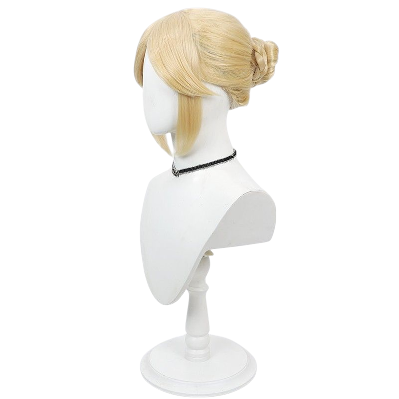 Light Gray Identity V Sculptor "Galatea" (Default) Light Yellow Updo Cosplay Wig with Scalp
