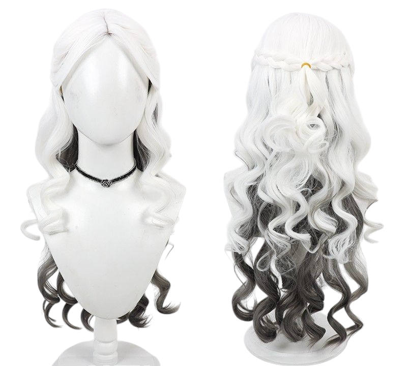 Light Gray Identity V Psychologist "Long Night" (Ada Mesmer) Gradient Cosplay Wig with Scalp
