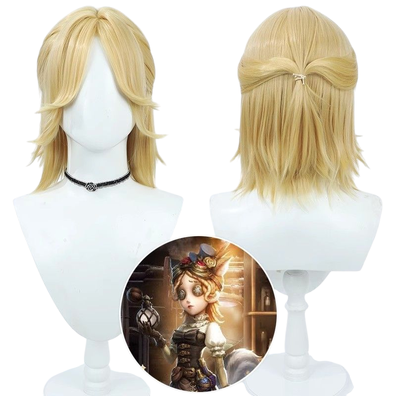 Light Gray Identity V Perfumer "Refiner" (Vera Nair) Purple Skin Yellow Cosplay Wig with Scalp