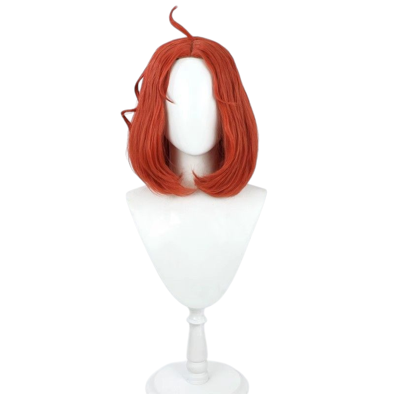 White Smoke Identity V Weeping Clown "Joker" Orange Curly Cosplay Wig with Simulated Scalp