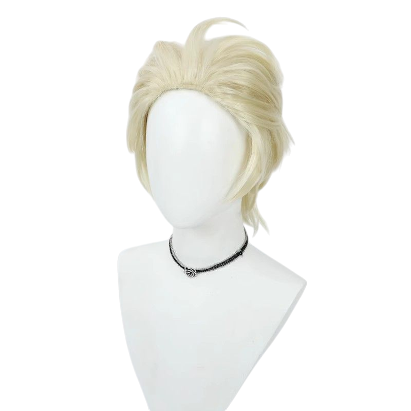 Light Gray Identity V Hermit "The Jailor" (Alva Lorenz) Light Yellow Flipped Cosplay Wig