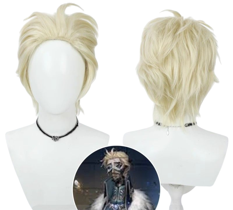 Light Gray Identity V Hermit "The Jailor" (Alva Lorenz) Light Yellow Flipped Cosplay Wig
