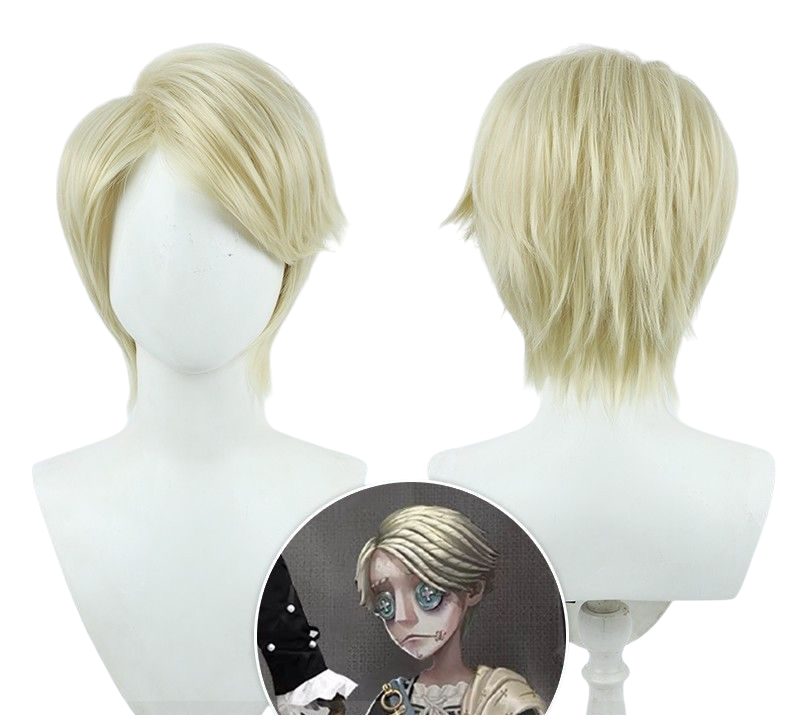 Light Gray Identity V Embalmer (Aesop Carl) Yellow Short Volumized Cosplay Wig
