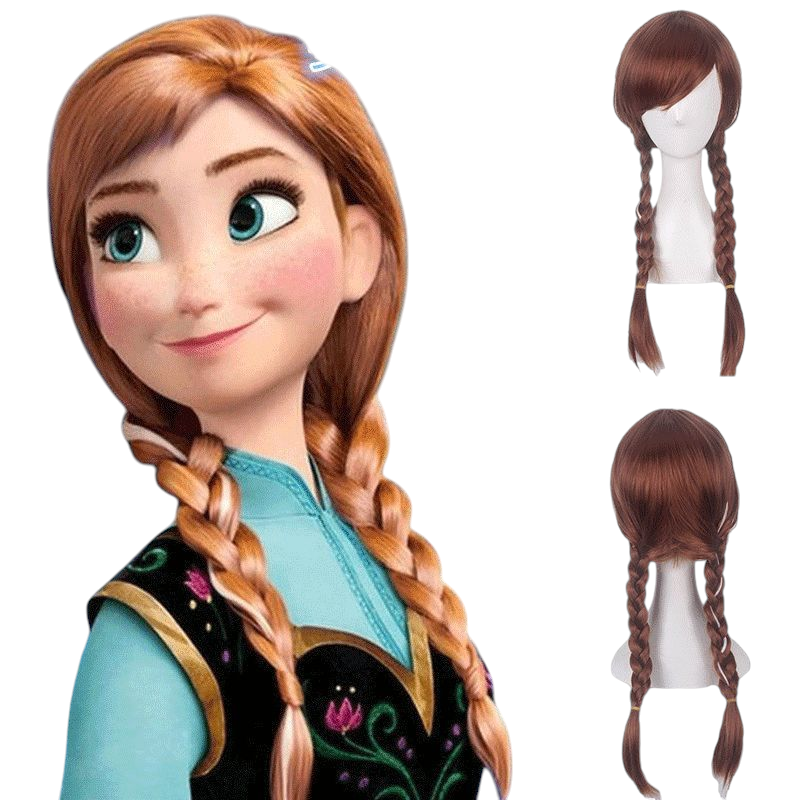 Anna Princess Cosplay Wig - Disney's Frozen Auburn Double Braids (FEVERCOS)