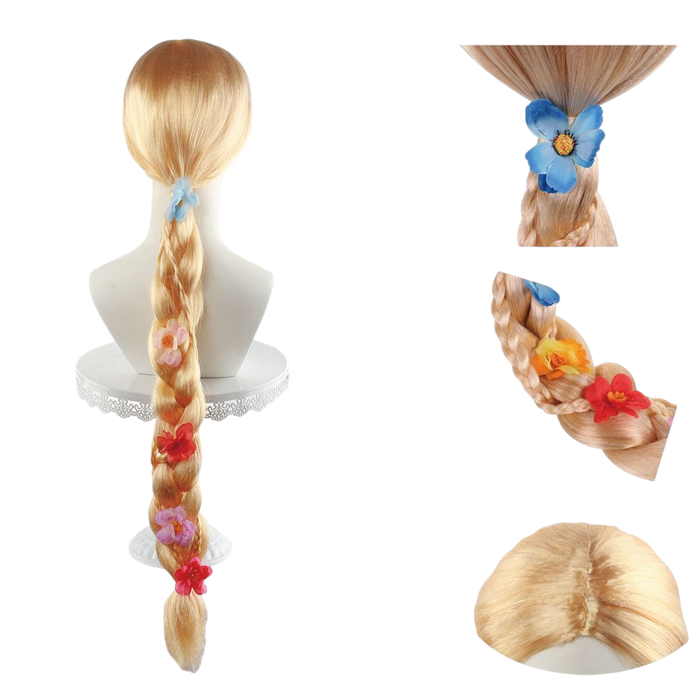 Rapunzel Kids Cosplay Wig - Disney's Tangled Princess Extra Long Braid (FEVERCOS)