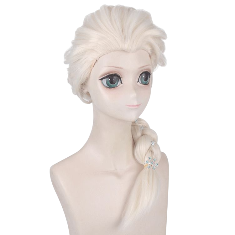 Light Gray Elsa the Snow Queen Cosplay Wig - Disney's Frozen Platinum Blonde Braid (FEVERCOS)