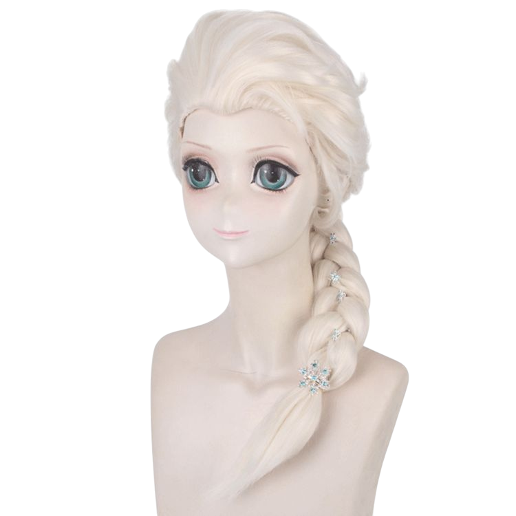 Light Gray Elsa the Snow Queen Cosplay Wig - Disney's Frozen Platinum Blonde Braid (FEVERCOS)