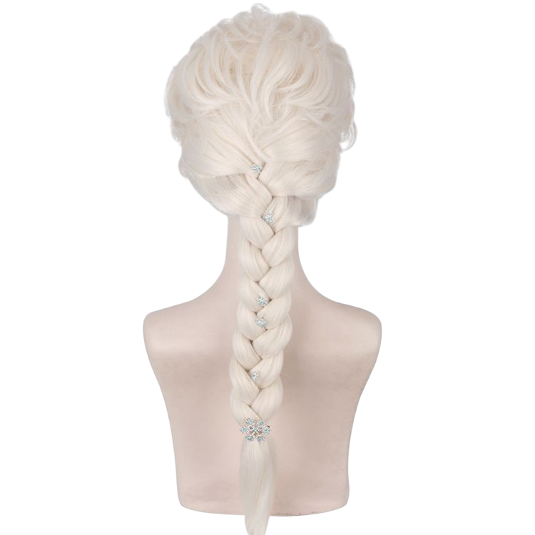 Light Gray Elsa the Snow Queen Cosplay Wig - Disney's Frozen Platinum Blonde Braid (FEVERCOS)