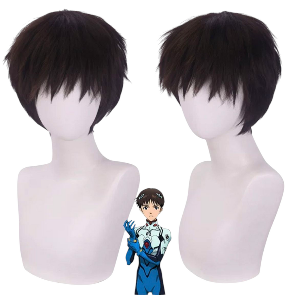 Shinji Ikari Cosplay Wig - Evangelion (EVA) Short Brown Flip (FEVERCOS)