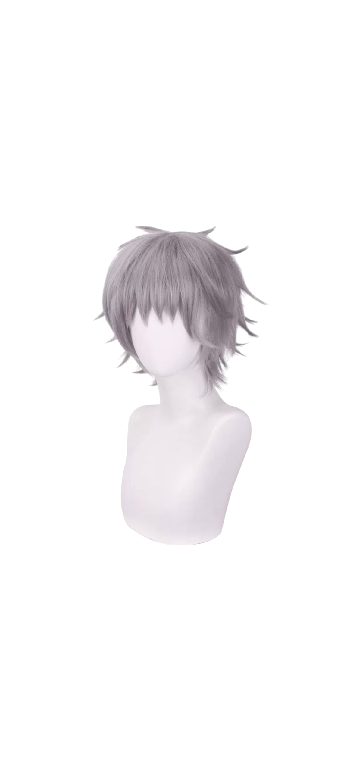 Lavender Kaworu Nagisa Cosplay Wig - Evangelion (EVA) Silver Grey Fluffy (FEVERCOS)