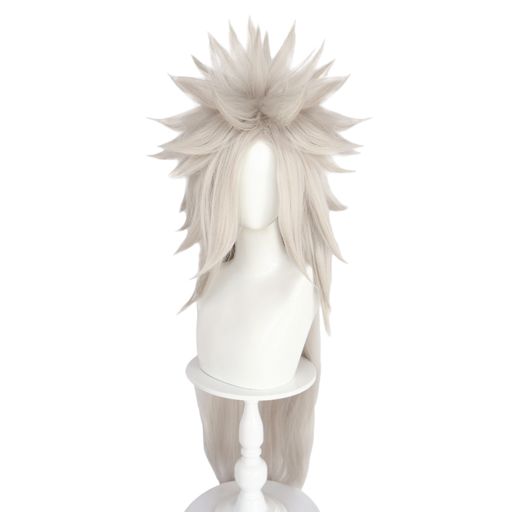 Light Gray Jiraiya Cosplay Wig - Naruto Shippuden (Pervy Sage) Spiky (FEVERCOS)