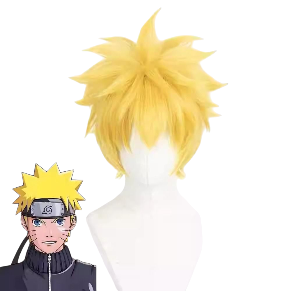Antique White Naruto Uzumaki Cosplay Wig - Naruto Shippuden (Yellow Spiky) (FEVERCOS)