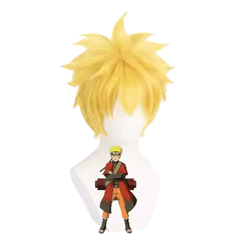 Light Goldenrod Naruto Uzumaki Cosplay Wig - Naruto Shippuden (Yellow Spiky) (FEVERCOS)