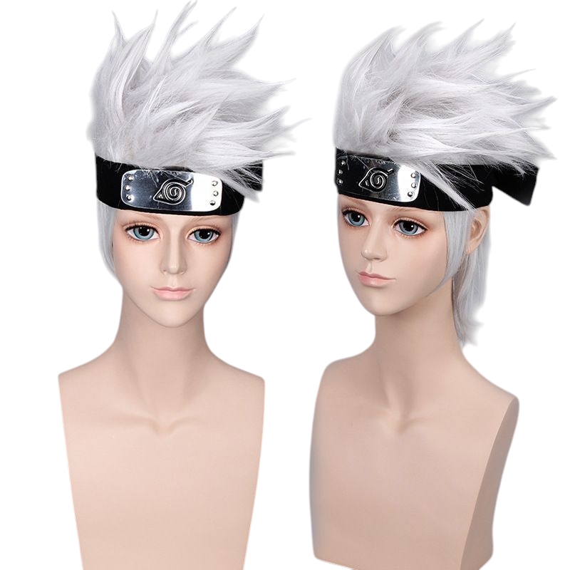 Gray Kakashi Hatake Cosplay Wig - Naruto Shippuden (Spiky Silver) (FEVERCOS)