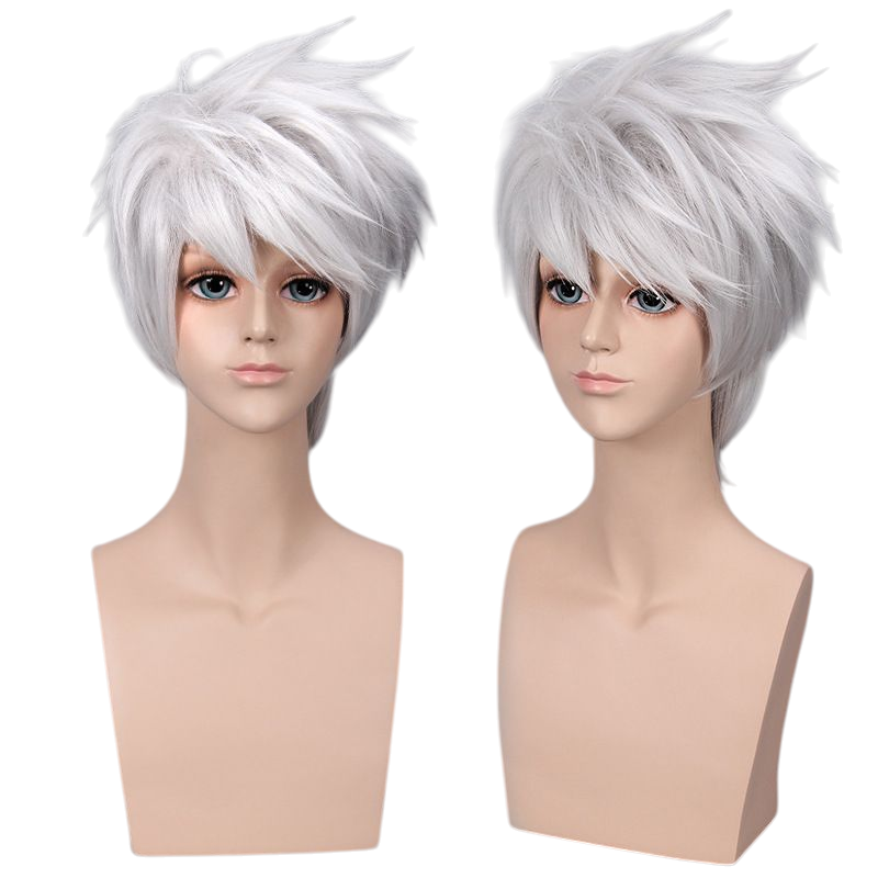 Gray Kakashi Hatake Cosplay Wig - Naruto Shippuden (Spiky Silver) (FEVERCOS)