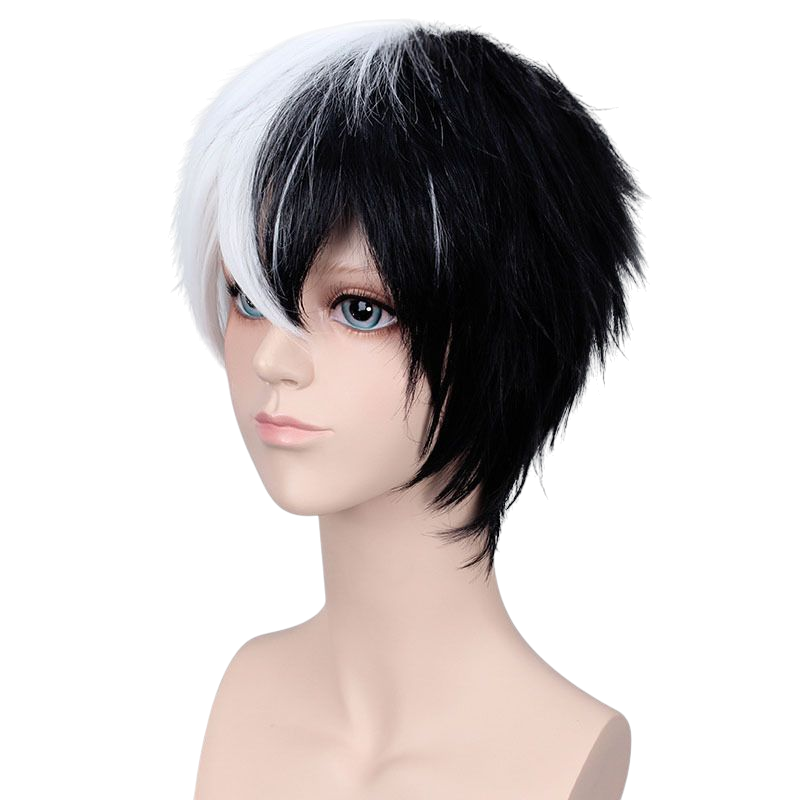 Light Gray Monokuma Gijinka Cosplay Wig - Danganronpa (Black White Split) (FEVERCOS)
