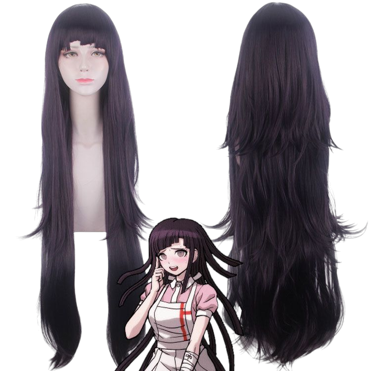 Dark Slate Gray Mikan Tsumiki Cosplay Wig - Danganronpa 2 (Long Dark Purple) (FEVERCOS)