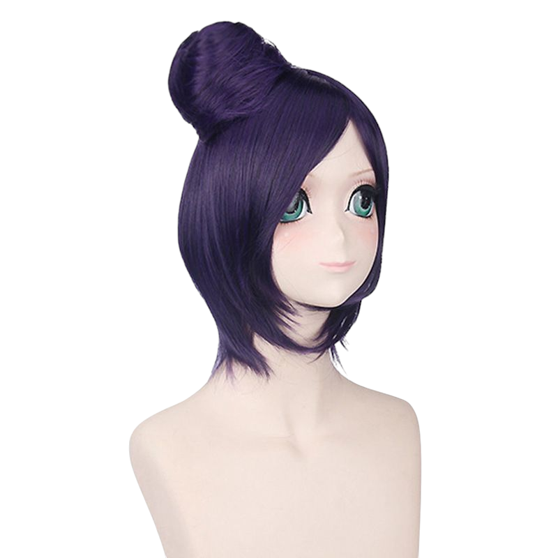 Light Gray Konan Cosplay Wig - Naruto Shippuden Akatsuki (Purple Bun) (FEVERCOS)