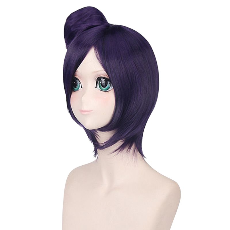 Light Gray Konan Cosplay Wig - Naruto Shippuden Akatsuki (Purple Bun) (FEVERCOS)