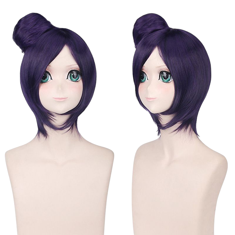 Dark Slate Gray Konan Cosplay Wig - Naruto Shippuden Akatsuki (Purple Bun) (FEVERCOS)